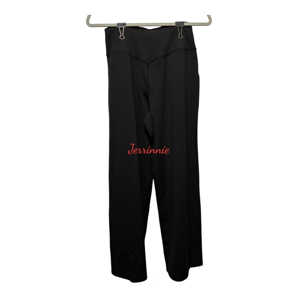 ESOFT‎ Womens Black Wide Leg Yoga Pants High Waisted Petite Large